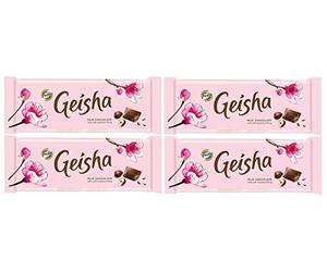 Fazer Geisha Milk Chocolate - Original Finnish Chocolate Bar 100g, 4-Pack
