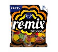 Fazer Re-Mix + Choco - Mix of Liquorice, Salmiac, Chocolate & Fruity Wine Gums Candy - Party Bag - 325g