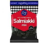 Fazer Salmiakki Mix - Original Finnish Salty Liquorice - Salmiak - Salmiac - Wine Gums - Candy - Bag 180g