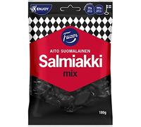 Fazer Salmiakki Mix - Original Finnish Salty Liquorice - Salmiak - Salmiac - Wine Gums - Candy - Bag 180g