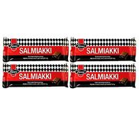 Fazer Salmiakki - Original Finnish Milk Chocolate with Salty Liquorice Filling Bar 100g, 4-Pack