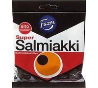 2 Bags X 80g of Fazer Super Salmiakki - Original Finnish Salty Liquorice - Salmiak - Pastilles - Candy - Sweets