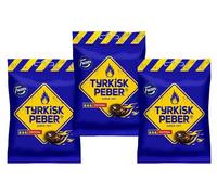 Fazer Tyrkisk Peber Original 3x120g | Bold salmiak and pepper flavored Finnish candy. Each bag is 120g - three bags included for a full 360g supply.