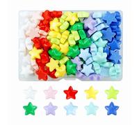 FAZHBARY 100 PCS Colorful Resin Stars Flatback No Holes Plastic Mini Star Bulk Resin Embellishments for Crafts Accessories