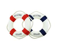 FAZHBARY 2 PCS Small Welcome Cloth Life Preserver Ring Nautical Wall Life Ring Buoy for Mediterranean Home Decor