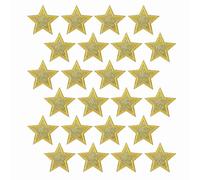FAZHBARY 24 PCS Gold Glitter Star Patches Star Iron On Patch Embroidery Appliques for Decorative Hat Clothing Accessories