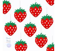 FAZHBARY 27 PCS Strawberry Ornaments Felt Hanging Strawberry Party Decorations Summer Fruit Ornaments Holiday Decorations