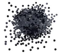 FAZHBARY 6 MM Black Sequins Bulk Small Loose Round Flat Sequins Paillettes Sequins Spangles for Sewing Craft DIY Embroidery Applique, About 4500 Pieces