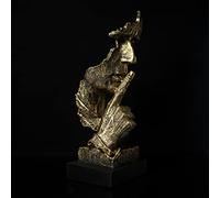 fazhongfa Ponder Statue-Silence is Gold Abstract Art Statue Modern Home Ornament Creative Resin Sculpture Ornament Study Office Shelf Table Decoration (Gold)