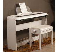 Fazley DP-250-WH Digital Piano with Stand and Bench (White)