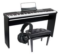 Fazley FSP-200-BK Digital Piano (Black) + Frame, Piano Bench and Headphones
