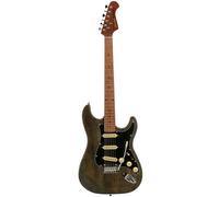 Fazley Outlaw Series Sheriff Plus SSS Black Electric Guitar with Gig Bag