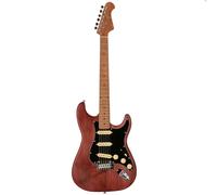 Fazley Outlaw Series Sheriff Plus SSS Brown Electric Guitar with Gig Bag