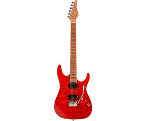 Fazley Sunrise Series Seawave Transparent Red Electric Guitar with Deluxe Gig Bag