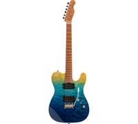 Fazley Sunrise Series Tide Blue Ocean Fade Electric Guitar with Deluxe Gig Bag