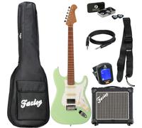 Fazley Sunset Series Dawn HSS Surf Green electric guitar starter kit