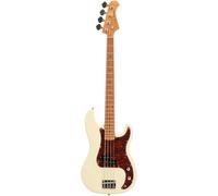Fazley Sunset Series Piranha 4 Olympic White Electric Bass Guitar with Gig Bag