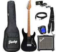 Fazley Sunset Series Sand Shark Black electric guitar starter kit