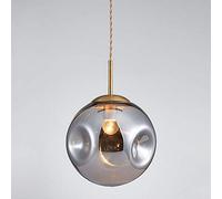 FAZRPIP 1-Light Pendant Light with Glass Mid-century hanging Ceiling Lights for Kitchen Island Coffee Table Work Area Dining Room (Amber gray 2 colors are available)