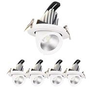 FAZRPIP 10W LED Recessed Spot Lights set of 5 or 10, Eyeball Retrofit Spotlight Ceiling Adjustable Angled White Ceiling Spot Downlight for Kitchen Bedroom Bathroom sink downlights
