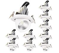 FAZRPIP 10W LED Recessed Spot Lights set of 5 or 10, Eyeball Retrofit Spotlight Ceiling Adjustable Angled White Ceiling Spot Downlight for Kitchen Bedroom Bathroom sink downlights