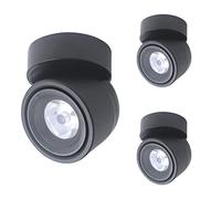 FAZRPIP 3 Pack Surface Mounted LED Downlight 5W 7W White/Black Ceiling Downlight 360° Rotatable Background Spot Light For Home Round Aluminum Anti-Glare COB Spotlights
