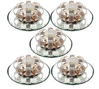 FAZRPIP 5 Pcs Crystal LED Downlight,Baffle Trim 3W/5W Recessed Crystal Ceiling Light LED Decorative Spotlight For Corridor Hallway, Hallway, Living Room, Bedroom Round Ceiling Light
