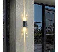 FAZRPIP 6W LED Outdoor Wall Lamps, Matte Black up and Down Porch Lights Waterproof IP65 for Outdoor Wall Light,3000K-6000K Outside Lighting for Garage, Front Door