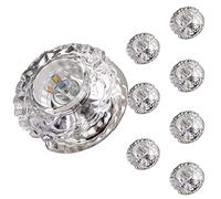 FAZRPIP Crystal Ceiling Light Set Of 8, Baffle Trim,3W/5W Round LED Recessed Downlight Crystal LED Spotlight For Living Room, Bedroom, Hallway Decoration Lighting