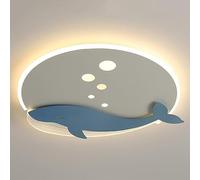 FAZRPIP LED Ceiling Lamp With Remote Control Dimmable Cartoon Ceiling Light For Children Dolphin Led Lamp Boy Bedroom Decorative Lighting 40W Flush Mount Ceiling Light