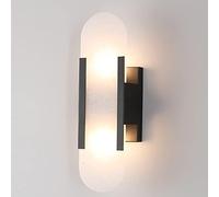 FAZRPIP Marble Wall Sconces Up And Down Wall Light And Sconce, Gold/Black Finish Suitable For Bedroom, Living Room, Hallway, Hotel, B&B Indoor Wall Mounted Bedside Lamps