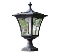 FAZRPIP Outdoor Solar Lamp Post Light Solar Post Lights Outdoor Classic Die Cast Aluminum With Glass, Solar Pillar Light For Gate Column, Driveway,Pathway Lighting