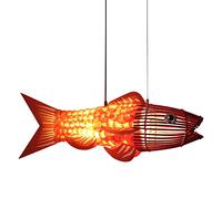 FAZRPIP Rattan Fish Pendant Lights Chinese Style Large Bamboo Light Fixture Creative Rattan Light Fixture Restaurant Hotel Lobby Living Room Decor Lamps 60 Cm / 80 Cm