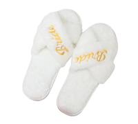 Fazvncv 1pair Bride Slippers Bachelorette Slip Comfortable Bridesmaids For Bridal Party Wedding Essential Soft Wedding Slippers