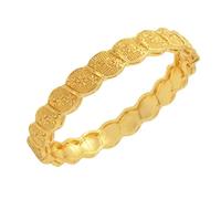 Fazvncv 24K Gold Plated Hollow Carved Bangle Adjustable Wrist Chain for Women Perfect for Parties and Daily Wear Hollow Carved
