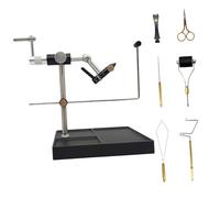 Fazvncv 360 Degree Adjustable Rotating Fly Tying Vise with Base Fly Tying Station Tieing Tool Lure Making Tool with Pedestals Base