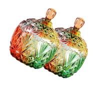 Fazvncv Artistic Multicolored Glasses Sealed Container for Sweets Storage and Jewelry Box Featuring Stylish Designs in Homes Decorative Jar