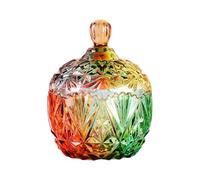 Fazvncv Artistic Multicolored Glasses Sealed Container for Sweets Storage and Jewelry Box Featuring Stylish Designs in Homes Decorative Jar