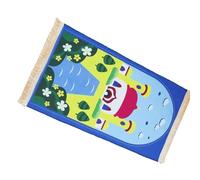 Fazvncv Cartoon Print Muslims Blanket with Tassels Portable Carpet Soft Thick Rug Great Ramadans Gifts for Kids