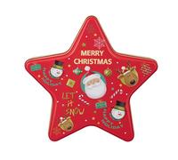 Fazvncv Christmas Tinplate Star Shape Storage Box Elegant Christmas Star Tin Container Box Suitable For Home Or School Setting