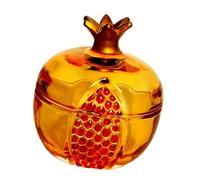 Fazvncv Clear Glass Pomegranate Shape Candy Container with Auspiciously Symbolism Trinket Box for Modern Homes Decors Festives Decoration