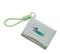 Fazvncv Lovely Wallet Korean Styles Short Purse Card Case PU Leather Coin Cartoon Sausage Dog with Holder Pu Leather Change Small Korean Styles with Holder