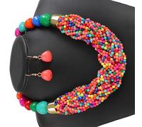 Fazvncv Multilayer Bead Jewelry Set Adjustable Necklace With Earrings For Sensitive Skin Casual Wear Jewelry