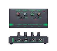 Fazvncv Portable Headphone Amplifier 4/6 Channels Stereo Amplifier Earphone Splitter 4 X3.5mm 4x 6.35mm Port Output Multiple Output