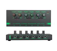 Fazvncv Portable Headphone Amplifier 4/6 Channels Stereo Amplifier Earphone Splitter 4 X3.5mm 4x 6.35mm Port Output Multiple Output