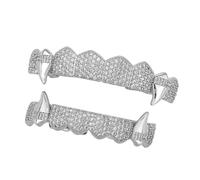 Fazvncv Vampires Fangs Teeth Set for Costume Parties Lightweight Copper Role Play Accessory Gold Silver Options Sturdy Copper Fang Accessories