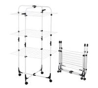 FB FunkyBuys 3 Tier Clothes Drying Rack - Foldable Laundry Clothes Airer Indoor & Outdoor - Sturdy Steel Frame Clothes Horse - Movable, Space-Saving Clothes Dryer for Towels or Storage