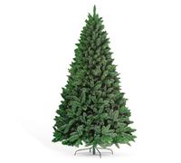 FB FunkyBuys 6FT Artificial Christmas Tree with 800 PVC Tips and Metal Stand - Fire Resistant Xmas Tree - Christmas Decorations for Home Decor, Office, Indoor & Outdoor Use, (Green)