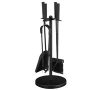 FB FunkyBuys Fireside Companion Set 5 Piece Fireplace Tool Sets Iron Companion Wood Burner - Fire Poker Set Log Burner Accessories - Fire Companion Sets for Log Burners with Stand