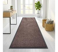 FB FunkyBuys Hallway Runner Rug 60x180cm Brown - Non-Slip Rubber Back Carpet Runner, Dirt Trapper Washable Hall Runner Mat for Hallway Kitchen Living Room Entryway Corridor